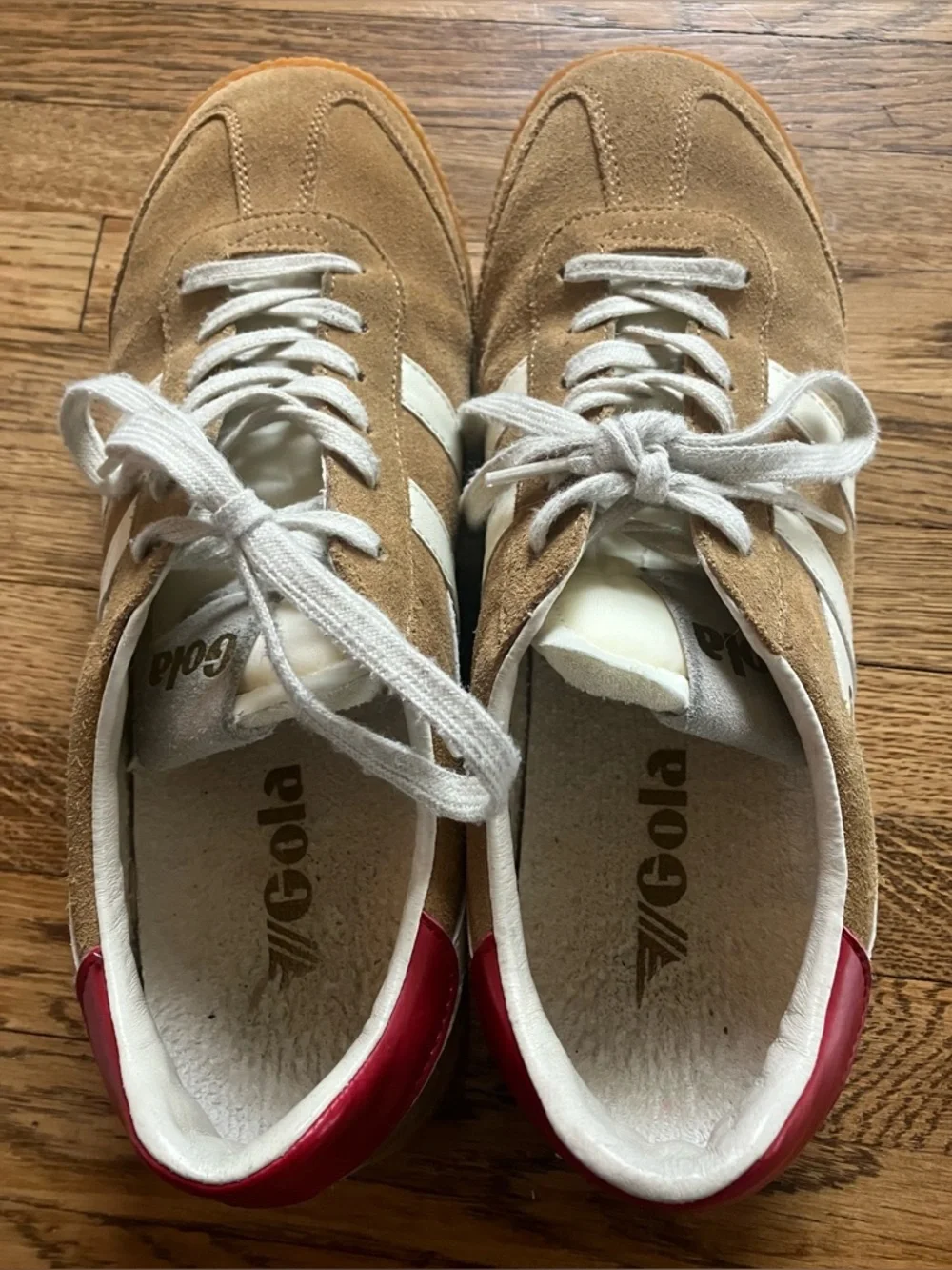 Gola Elan Suede Sneaker Tan Red 10 - Picture 5 of 6